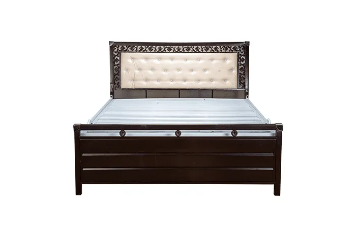 VIVDeal Artisans Cushioned Headboard Metal Bed